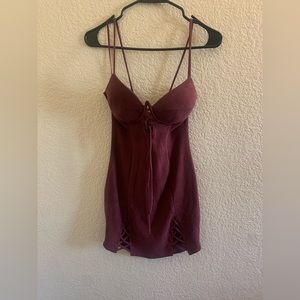 Maroon mini dress